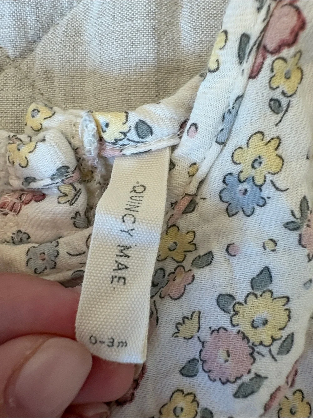 Quincy Mae Cream Floral Ruffle Tank & Bloomers - Pink & Yellow Flowers